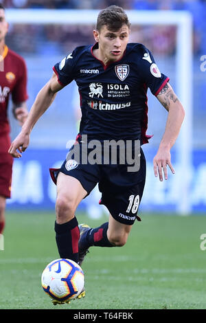 Rom, Italien. 29 Apr, 2019. Fußball Serie A Roma vs Cagliari. Olympiastadion Rom 27-04-2019 Nicolo Barella Credit: Unabhängige Fotoagentur/Alamy leben Nachrichten Stockfoto