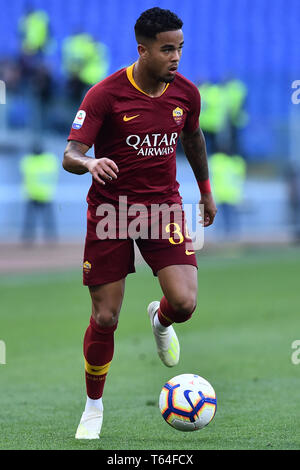 Rom, Italien. 29 Apr, 2019. Fußball Serie A Roma vs Cagliari. Olympiastadion Rom 27-04-2019 Justin Kluivert Credit: Unabhängige Fotoagentur/Alamy leben Nachrichten Stockfoto