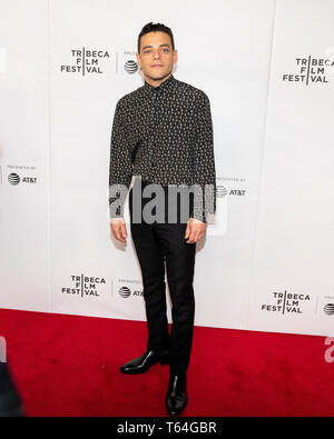 Rami Malek im Tribeca Film Festival roter Teppich Ankünften für Tribeca Gespräche - "ein Abschied von Herrn Roboter' am 'Spring Studio - Das Marriott Bonvoy grenzenlos Theater von Chase" in New York City. Stockfoto