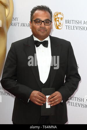 London, Großbritannien. Krishnan Guru-Murthy bei British Academy (BAFTA) Fernsehen Handwerk Auszeichnungen bei der Brauerei, Chiswell Street, London am Sonntag, den 28. April 2019 Ref: LMK73-J 4820-290419 Keith Mayhew / Sehenswürdigkeit Media WWW.LMKMEDIA.COM Stockfoto