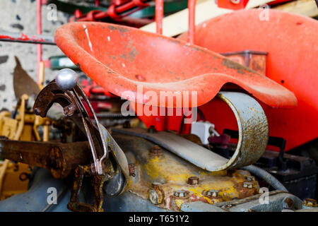 Landwirtschaftliche Geräte, Chomerac, Ardèche, Frankreich, Stockfoto