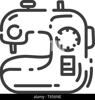Trendige Linie Symbol Stil über Nähen Spielzeug - Nähmaschine Stock Vektor