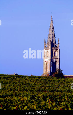 Kirche, St. Etienne de Lisse, Gironde, Frankreich Stockfoto
