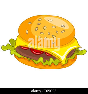 Cartoon Essen Hamburger Stockfoto