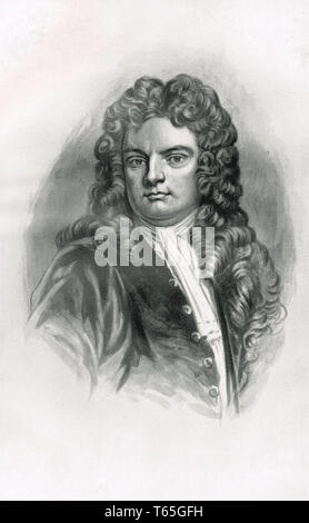 Sir Richard Steele, irischer Schriftsteller, Dramatiker, und Politiker, erinnert als Mitbegründer, mit seinem Freund Joseph Addison, der Zeitschrift der Tatler. Stockfoto