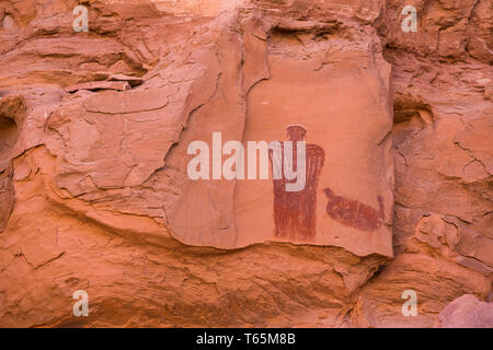 Moki Königin Piktogramm, Glen Canyon National Recreation Area, Utah, USA Stockfoto