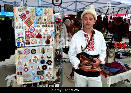 Verkäufer - Rose Festival in Kasanlak. Provinz von Stara Zagora BULGARIEN Stockfoto