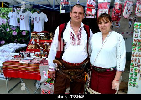 Verkäufer - Rose Festival in Kasanlak. Provinz von Stara Zagora BULGARIEN Stockfoto