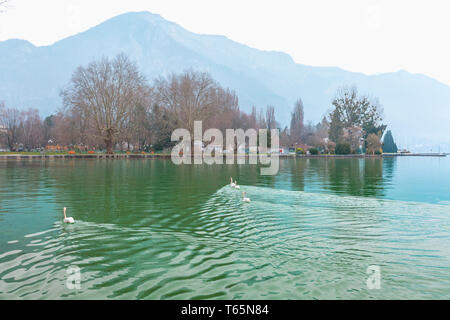 See von Annecy und die Altstadt, Frankreich Stockfoto