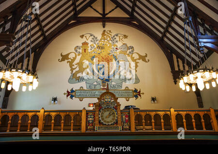 Toronto, Kanada - 20 10 2018: Teil der Dekoration der Strachan Hall, den größten Teil des westlichen Flügels an der Universität von Toronto Trinity Stockfoto