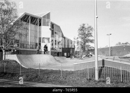 Winchester Skate-Park, North Walls Skatepark, River Park Leisure Center, Winchester, Hampshire, England, Großbritannien. Stockfoto