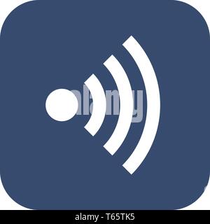 Wlan blaues Symbol app Flachbild-Symbol Stock Vektor