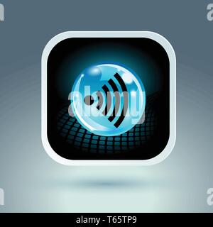 Wlan blaues Symbol Symbol der App Stock Vektor