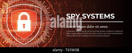Spy-Systeme. Die rote Digital Hintergrund. Vektor. Stock Vektor