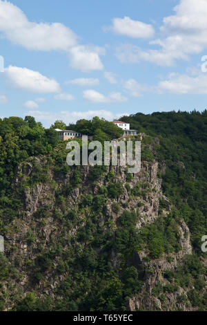 Vom Hexentanzplatz in den Herbst farbige Bodetal, Harz, Deutschland Stockfoto