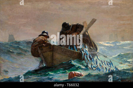 Winslow Homer, der Hering Net, Malerei, 1885 Stockfoto