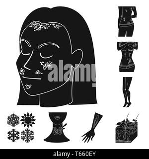 Psoriasis, Schneeflocke, endokrinen, Verletzung, Haut, Körper, fallen, System, arm, Epidermis, chronischen, Eis, Hals, Fettgewebe, Allergie, Ekzem, Juckreiz, Winter, Anatomie, Blut, Gewebe, Stress, Hautausschlag, Infektion, Schnee, Peeling, Schneefall, menschlich, Hand, Pore, juckende, Mädchen, gefroren, Healthcare, Medizin, Schmerzen, Dermatologie, Krankheit, Set, Vector, Icon, Illustration, isoliert, Sammlung, Design, Element, Grafik, Zeichen, Schwarz, einfachen Vektor Vektoren, Stock Vektor