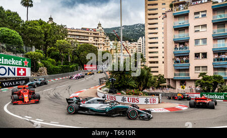 Monte Carlo / Monaco - 05/27/2018 - #44 Lewis Hamilton (GBR) in seinem Mercedes W09 während der GP von Monaco Stockfoto