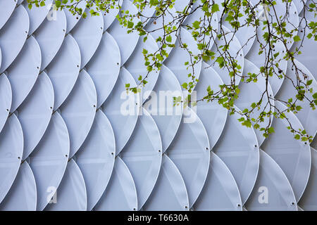 Fassade des Parkhaus an der Zoobruecke in der Nähe der Messegelände im Stadtteil Deutz, Köln, Deutschland. Fassade des Messeparkhaus Zo Stockfoto