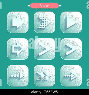 Pfeile, Symbole im modernen Stil. Stock Vektor