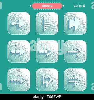 Pfeile, Symbole im modernen Stil. Stock Vektor