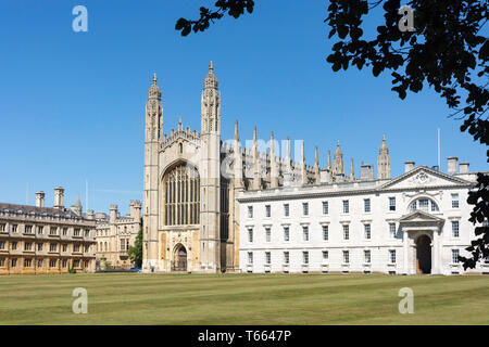 King's College Chapel und der Gibbs' Gebäude, King's College, Cambridge, Cambridgeshire, England, Vereinigtes Königreich Stockfoto