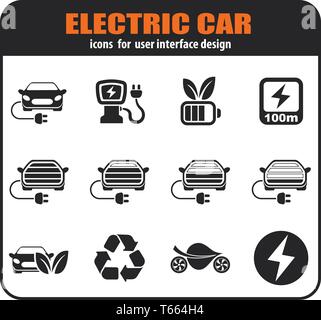 Elektroauto Symbole Stock Vektor