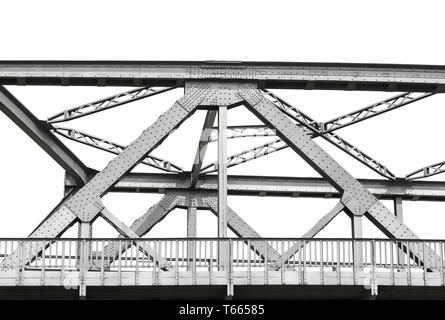 Vintage Eisenbrücke, isoliert auf weiss Stockfoto