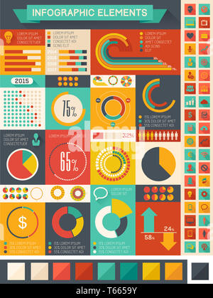 Flache Infografik Elemente Stockfoto