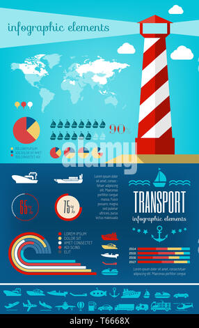 Transport-Infografik-Vorlage. Stockfoto