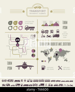 Transport-Infografik-Vorlage. Stockfoto