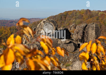 Vom Hexentanzplatz in den Herbst farbige Bodetal, Harz, Deutschland Stockfoto