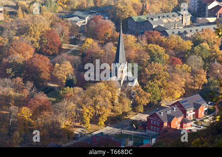 Vom Hexentanzplatz in den Herbst farbige Bodetal, Harz, Deutschland Stockfoto