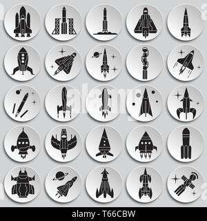 Raketen Symbole auf dem Teller Hintergrund für Grafik- und Webdesign. Einfachen Vektor unterzeichnen. Internet Konzept Symbol für Website Taste oder mobile App. Stock Vektor