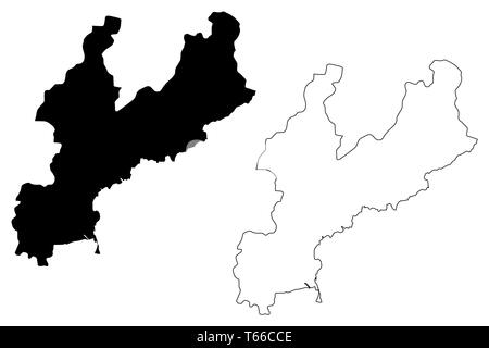 Provinzen Süd-Hamgyong Provinz (Demokratische Volksrepublik Korea, Demokratische Volksrepublik Korea, DPR Korea, Provinzen Nord Korea) Karte Vektor-illustration, kritzeln Skizze Ham Stock Vektor