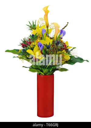 Bunter Blumenstrauß Anordnung Mittelstück in Stockfoto