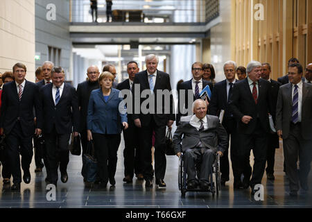 CSU/CDU und SPD - secound Roundof Innenraum, Verkehrsminister Peter Ramsauer, Stockfoto