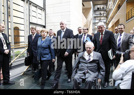 CSU/CDU und SPD - secound Roundof Innenraum, Verkehrsminister Peter Ramsauer, Stockfoto