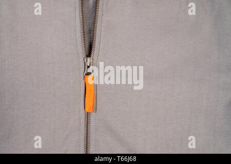 Orange Reißverschluss sweatshirt Mode und Design Konzept. Stockfoto