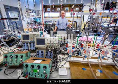 Wissenschaftler Richard Snyder an der ESL Meerwasser Research Lab. Stockfoto