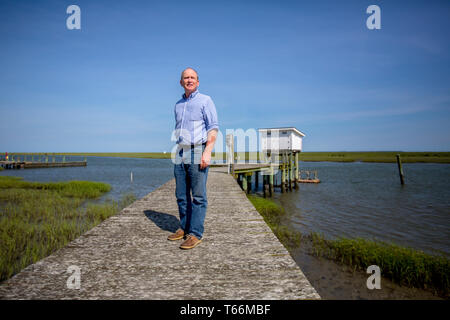 Wissenschaftler Richard Snyder an der ESL Meerwasser Research Lab. Stockfoto