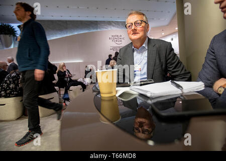 CEO der norwegische Bank DNB, Rune Bjerke, auf dem Weltwirtschaftsforum in Davos. Stockfoto