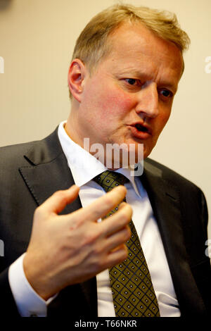 Der CEO der Norwegische bank DNB, Rune Bjerke, fotografiert an der DNB-Büro in New York. Stockfoto