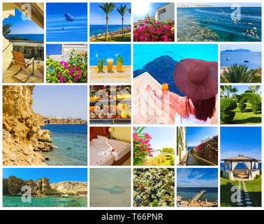 Collage aus Fotos aus Ägypten Urlaub. Sharm el-Sheikh Stockfoto