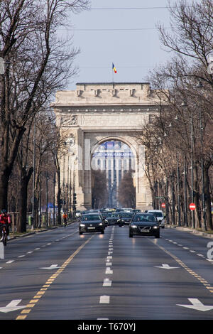 Der Arcul de Triumf oder Triumphbogen, Bukarest, Rumänien Stockfoto