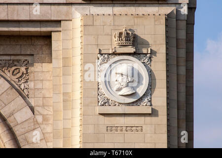 Der Arcul de Triumf oder Triumphbogen, Ferdinand I. von Rumänien, Bukarest, Rumänien Stockfoto