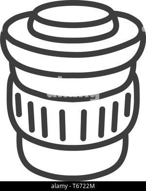 Stadt- und Stadt Element icon-Papier Tasse Kaffee in trendigen Simple Line Art Stil Stock Vektor