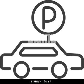 Stadt- und Stadt element Symbol - Parkplatz in trendigen Simple Line Art Stil Stock Vektor