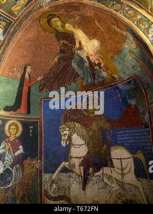 Fresken an den Wänden der Kirche Panagia Phorviotissa, Todos Berge, Zypern Stockfoto