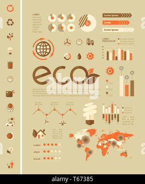 Ökologie-Infografik-Vorlage. Stockfoto